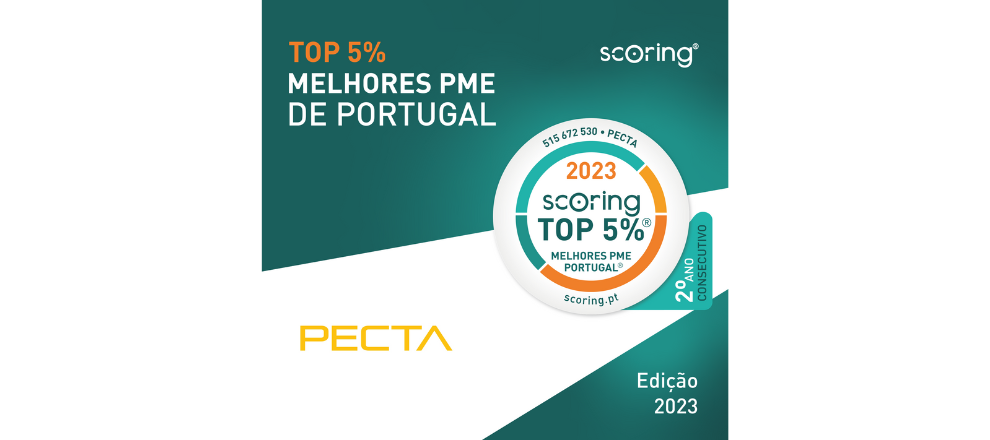 PECTA distinguida como TOP 5% Melhores PME de Portugal pelo 2º ano consecutivo